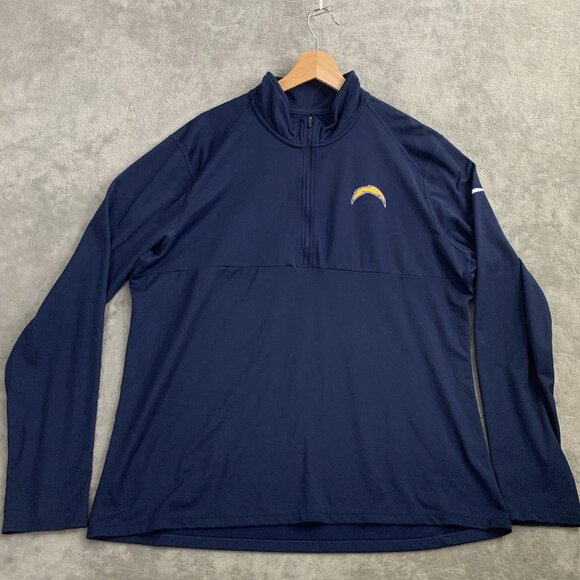 Nike Sweatshirt Mens XL Los Angeles Chargers 1/4 Zip Blue Dri-Fit NFL Football - Picture 1 of 8